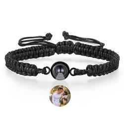 Wamantic Benutzerdefinierte Fotoprojektion Armband mit Bild innen für Frauen Männer, Benutzerdefinierte Foto Armband für Paare, Personalisierte Fotoprojektion Verstellbares Armband Gedenkgeschenke von Wamantic