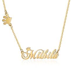 Wamantic Personalisierte Namenskette für Frauen, Personalisierte Kette Halskette mit Namen Geschenk für Frauen Freundin Mutter Schwester(Gold-1) von Wamantic