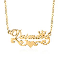 Wamantic Personalisierte Namenskette für Frauen, Personalisierte Kette Halskette mit Namen Geschenk für Frauen Freundin Mutter Schwester(Gold-8) von Wamantic