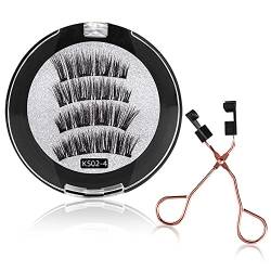 1 Paare 3D Magnet Künstliche Wimpern Magnetische Wimpern ohne Eyeliner Natürlich Look mit Zange Wiederverwendbare Falsche Magnetic Eyelashes Wasserdichtem Langlebigem,Schwarz D von Wambere