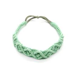 1 Stück Damen Geflochtenes Haarband Haarreif Handgeflochtenes Baumwollseil Stirnband Kopfbänder Boho Stil Stirnbänder Haarschmuck Kopfbedeckung Headband für Frauen Mädchen,Grün A von Wambere