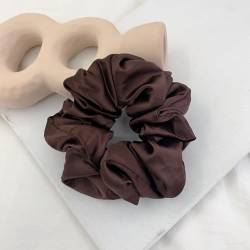 2 Stück Damen Elastische Haargummi Scrunchie Pferdeschwanzhalter Haarband Haar Gummibänder Haarbänder Haarseil Zopfgummis Haarschmuckfür Frauen Mädchen für Tägliches Tragen,Kaffee von Wambere