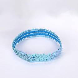 2 Stück Pailletten Stirnbänder Glitzernde Haarreifen Pailletten Haarbänder Glitzer Haarbänder Dünnes Stretch Stirnband für Frauen und Mädchen für Maskerade Cosplay Karnevals Mottoparty,Hellblau von Wambere