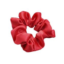 3 Stück Damen Satin Haargummi Haarringe Gummibänder Haarband Elastische Haarseil Kopfbedeckung Pferdeschwanzhalter Scrunchies Haarschmuck für Frauen Mädchen Tägliches Tragen,Rot von Wambere