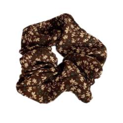 3 Stück Haargummis Scrunchies für Damen, Bequeme Haargummis Haarschmuck Chiffon Organza Haarringe Haargummi Groß Halt Elastische Haarwackeln für Mädchen & Damen,Kaffeefarbe von Wambere