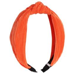 Damen-Stirnband,Haarreif HaarbänderVintage Haarband Kopfband für Damen Breite Haarreif Geknotete Kopfbedeckun Charme Modischer Neuheitstrend für Damen und Mädchen,Orange von Wambere