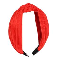 Damen-Stirnband,Haarreif HaarbänderVintage Haarband Kopfband für Damen Breite Haarreif Geknotete Kopfbedeckun Charme Modischer Neuheitstrend für Damen und Mädchen,Rot von Wambere