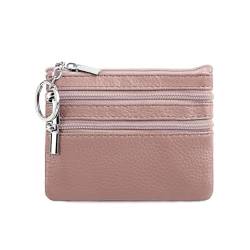 Geldbörse Damen,Klein und im Kurzformat Brieftasche Portemonnaie Damen Klein Damen Leder Kleines Portemonnaie Gross Kapazität PU Geldbeutel Coin Purse Wallet für Frauen Kinder,Bohnenrosa von Wambere