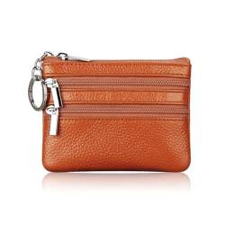 Geldbörse Damen,Klein und im Kurzformat Brieftasche Portemonnaie Damen Klein Damen Leder Kleines Portemonnaie Gross Kapazität PU Geldbeutel Coin Purse Wallet für Frauen Kinder,Braun von Wambere