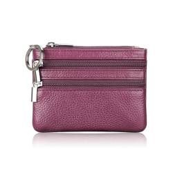 Geldbörse Damen,Klein und im Kurzformat Brieftasche Portemonnaie Damen Klein Damen Leder Kleines Portemonnaie Gross Kapazität PU Geldbeutel Coin Purse Wallet für Frauen Kinder,Lila von Wambere