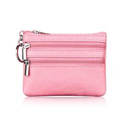 Geldbörse Damen,Klein und im Kurzformat Brieftasche Portemonnaie Damen Klein Damen Leder Kleines Portemonnaie Gross Kapazität PU Geldbeutel Coin Purse Wallet für Frauen Kinder,Rosa von Wambere