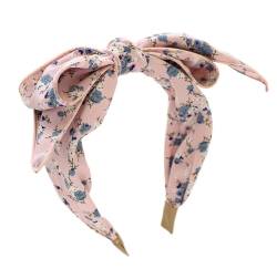 Haarreifen Schleife Damen, Breit Stirnband Vintage Haarschmuck Kopfbedeckung Haarband Damen Retro Stirnband Haarreifen Knoten Stirnbänder Turban für Frauen Mädchen Lieferungen,Rosa von Wambere