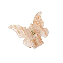 Haarspangen Schmetterling Damen Kleine Haarklammer,Schmetterling Haarklammer Haarspange Rutschfeste Hair Claw Clips,Muschel Marmor Haar Fänger Kieferfür Frauen Mädchen Damen,Champagner von Wambere