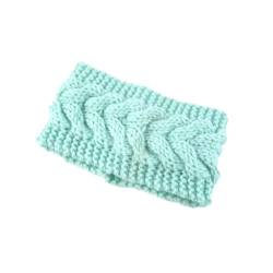 Stirnband Damen Mädchen Frauen Winter Häkelarbeit Stirnband Gestrickt Haarband Verdicken Haarband Ohrenwärmer Headwrap für Einkaufen Skifahren Laufen,Grün von Wambere