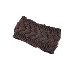 Stirnband Damen Mädchen Frauen Winter Häkelarbeit Stirnband Gestrickt Haarband Verdicken Haarband Ohrenwärmer Headwrap für Einkaufen Skifahren Laufen,Kaffee von Wambere