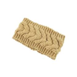 Stirnband Damen Mädchen Frauen Winter Häkelarbeit Stirnband Gestrickt Haarband Verdicken Haarband Ohrenwärmer Headwrap für Einkaufen Skifahren Laufen,Leicht GebräUnt von Wambere