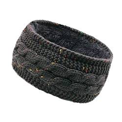 Stirnband Damen Winter, Gestrickt Warmes Stirnbänder Haarband Ohrenwärmer Headwrap Kopfband Verdicken für Frauen Mädchen Elastische Häkelarbeit Thermo Stirnband,Dunkelgrau A von Wambere