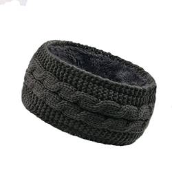 Stirnband Damen Winter, Gestrickt Warmes Stirnbänder Haarband Ohrenwärmer Headwrap Kopfband Verdicken für Frauen Mädchen Elastische Häkelarbeit Thermo Stirnband,Dunkelgrau von Wambere