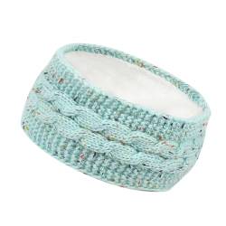 Stirnband Damen Winter, Gestrickt Warmes Stirnbänder Haarband Ohrenwärmer Headwrap Kopfband Verdicken für Frauen Mädchen Elastische Häkelarbeit Thermo Stirnband,Hellgrün von Wambere