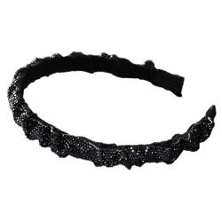 Strass Stirnband Glitzer Kristall Haarreifen Haarbänder Rutschfestes Haarreif Haarreifen Stirnbänder Haarband Haar Accessoire Haarschmuck für Tägliches Tragen für Damen Frauen,Schwarz von Wambere