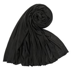 Wambere Damen Schal Stola Halstuch,Thermoschal aus Merzerisierter Baumwolle,Damentuch Scarves Schaltücher Kopftuch,für Tägliches Tragen Abendkleid Hochzeit Outdoor Aktivitäten Radfahren,Schwarz von Wambere