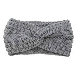 Winter Häkelarbeit Stirnband Mädchen Frauen Haarband Verdicken Stirnbänder Kopfband Haarband Ohrenwärmer Headwrap für Einkaufen Skifahren Laufen,Dunkelgrau von Wambere