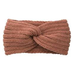 Winter Häkelarbeit Stirnband Mädchen Frauen Haarband Verdicken Stirnbänder Kopfband Haarband Ohrenwärmer Headwrap für Einkaufen Skifahren Laufen,Dunkelrosa A von Wambere