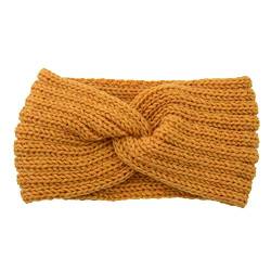 Winter Häkelarbeit Stirnband Mädchen Frauen Haarband Verdicken Stirnbänder Kopfband Haarband Ohrenwärmer Headwrap für Einkaufen Skifahren Laufen,Orange von Wambere