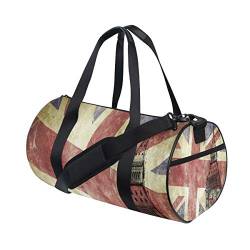 Big Ben Sporttasche mit Union Jack-Flagge, Sporttasche, Reisetasche, Reisetasche mit verstellbarem Riemen, Rucksack, Wochenendtasche, Gepäcktasche für Männer und Frauen, mehrfarbig, Einheitsgröße von Wamika