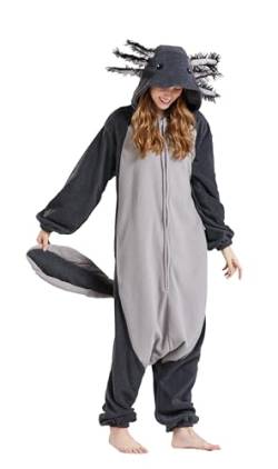 Wamvp Erwachsene Pyjamas Onesies Unisex Tier Jumpsuit Schlafanzug Kostuem Cosplay Halloween Weihnachten Fasching Sleepsuit von Wamvp