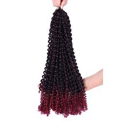 WanBeauty 45cm Perücke Haarteil Twist Crochet Hair Flechten Lockiges Haar Wasserwelle Lockiges Gewelltes Synthetisches Haarverlängerung Für Frauen TBBUG # von WanBeauty
