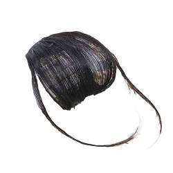 WanBeauty Extension Hairpiece Clip In Air Bangs Perücke Fake Hair Full Thin Neat Fringe Auf Haarteil Natural Für Frauen Schwarz Braun Keine Koteletten von WanBeauty