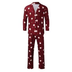 Weihnachts Pyjama Weihnachten Familie Pyjamas Weihnachtspyjama Familie Set Weihnachtsschlafanzüge Damen Herren Kinder Weihnachten Onesie Jumpsuit, Einteiler Schlafanzüge mit Kapuze (d-Red, XL) von WanWorlder