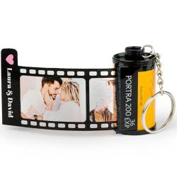 Wanapix | Schlüsselanhänger Filmrolle mit Fotos | Personalisierter Schlüsselanhänger mit 10 Fotos | Kodak Film Schlüsselanhänger mit Ihren Fotos darauf | Originelles Geschenk von Wanapix