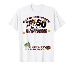 50 Geburtstag Gästebuch zum Eintragen als Wanderer T-Shirt von Wandern Zubehör und Wandern Geschenk Herren Damen
