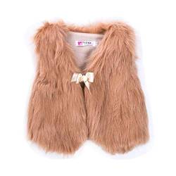 Baby Kinder Mädchen Kunstpelz Weste Winter Warme Jacke Mantel Outwear Kleidung (Braun, 2-3 Jahre) von WangsCanis