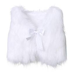 Baby Kinder Mädchen Kunstpelz Weste Winter Warme Jacke Mantel Outwear Kleidung (Weiß, 6-12 Monate) von WangsCanis