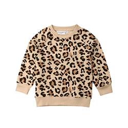 Kleinkind Baby Mädchen Leopardenmuster Sweatshirt T-Shirt Langarm Casual Shirts Pullover Top Herbst Winterkleidung (Khaki, 0-6 Monate) von WangsCanis