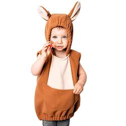 WangsCanis Kapuzenjacke für Jungen und Mädchen Cartoon Tierbild Känguru/AFFE/Schwein/Wal/Hai Halloween Weihnachten Karneval Kinder Cosplay Kostüme Kleidung, A Känguru, 7-8 Jahre von WangsCanis