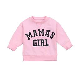 WangsCanis Kleinkind Baby Mädchen Jungen Mamas Mädchen Brief Gedruckt Langarm Sweatshirt Lässige Pullover Bluse Tops 0-6 Jahre Kleidung (Mama's Girl Rosa#2, 6-12 Monate) von WangsCanis