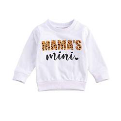 WangsCanis Kleinkind Baby Mädchen Jungen Mamas Mädchen Brief Gedruckt Langarm Sweatshirt Lässige Pullover Bluse Tops 0-6 Jahre Kleidung (Mama's Mini Weiß, 6-12 Monate) von WangsCanis