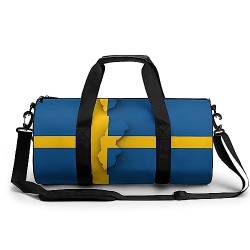 Sporttasche Coole Schweden-Flagge Reisetasche Weekender Schwimmtasche Gym Bag Trainingstasche Für Herren Damen 45x23x23cm von Wangsxing