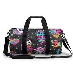 Sporttasche Einhorn Qualle Reisetasche Weekender Schwimmtasche Gym Bag Trainingstasche Für Herren Damen 45x23x23cm von Wangsxing