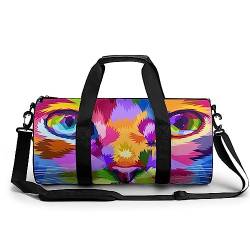 Sporttasche Farbe Katze Reisetasche Weekender Schwimmtasche Gym Bag Trainingstasche Für Herren Damen 45x23x23cm von Wangsxing