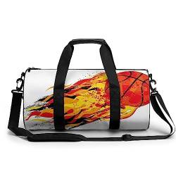 Sporttasche Feuer-Basketball Reisetasche Weekender Schwimmtasche Gym Bag Trainingstasche Für Herren Damen 45x23x23cm von Wangsxing