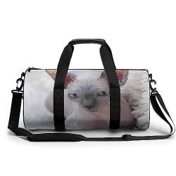 Sporttasche Haarlose Katze Reisetasche Weekender Schwimmtasche Gym Bag Trainingstasche Für Herren Damen 45x23x23cm von Wangsxing