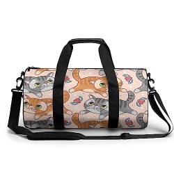 Sporttasche Orange-Graue Katze Reisetasche Weekender Schwimmtasche Gym Bag Trainingstasche Für Herren Damen 45x23x23cm von Wangsxing