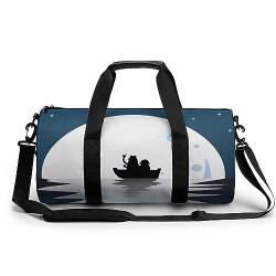 Sporttasche Stern Mond Boot Reisetasche Weekender Schwimmtasche Gym Bag Trainingstasche Für Herren Damen 45x23x23cm von Wangsxing