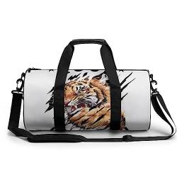 Sporttasche Tiger Reisetasche Weekender Schwimmtasche Gym Bag Trainingstasche Für Herren Damen 45x23x23cm von Wangsxing