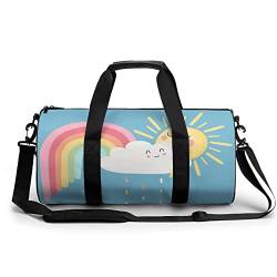 Sporttasche Wolke Regenbogen Reisetasche Weekender Schwimmtasche Gym Bag Trainingstasche Für Herren Damen 45x23x23cm von Wangsxing